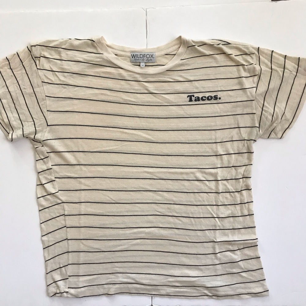 WILDFOX Tacos Oversized Short Sleeve Knit Striped T Shirt